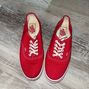 Vans authentic red lace ups